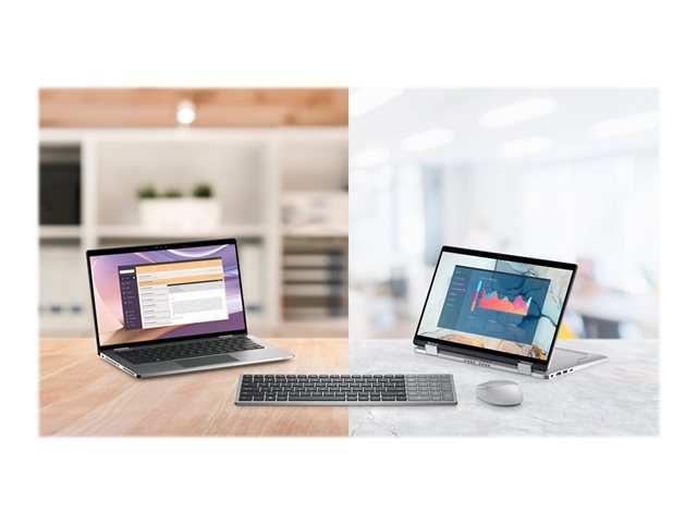 Dell KB740 - Keyboard - compact, multi device - wireless - 2.4 GHz, Bluetooth 5.0 - QWERTY - UK - titan grey - with 3 years Next Business Day Advanced Exchange Service