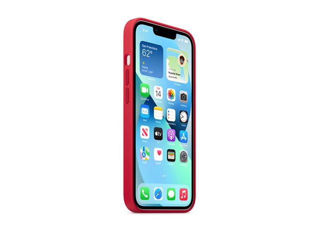 Apple - Back cover for mobile phone - MagSafe compatibility - silicone - red - for iPhone 13