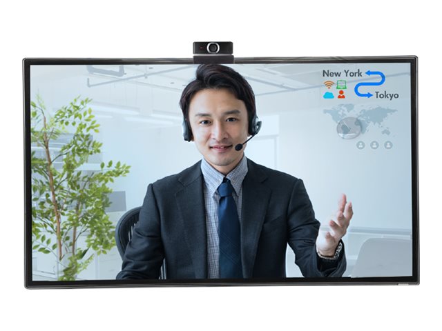 B-TECH - Mounting kit (shelf) - for video conference camera - black - on top of flat-panel