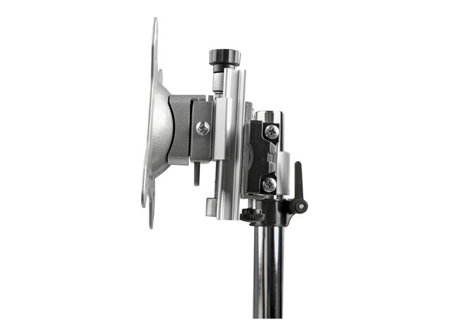 StarTech.com Dual Monitor Stand, Ergonomic Free Standing Dual Monitor Desktop Stand for two 24\" VESA Mount Displays, Synchronized Height Adjustable, Double Monitor Pole Mount, Silver - Double Monitor Holder (ARMDUOSS) - Stand - for 2 monitors - plastic, aluminium, steel - black, silver - screen size: 24\" - desktop