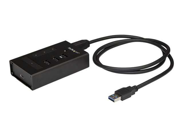 StarTech.com 4 Port USB 3.0 Hub, USB Type-A to 1x USB-C & 3x USB-A, Commercial Metal USB Hub, SuperSpeed 5Gbps USB 3.1/3.2 Gen 1, Self Powered, BC 1.2 Fast Charge/Sync, Mountable/Rugged - Windows/macOS/Linux (HB30A3A1CST) - Hub - 3 x SuperSpeed USB 3.0 + 1 x USB-C - desktop - for P/N: SVA12M2NEUA, SVA12M5NA
