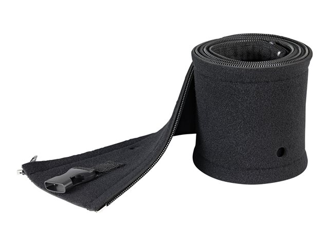 StarTech.com 40\" (1m) Neoprene Cable Management Sleeve with Zipper & Buckle, 1.2\" (3cm) Diameter, Computer/PC Power/Network/AV Cord Cover/Manager, Flexible Cable Organizer Wrap, Black - Cable Manager Sleeve (WKSTNCMZP) - Cable management sleeve - bla