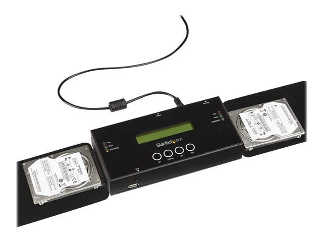 StarTech.com 1:1 Hard Drive Duplicator and Eraser for 2.5\"/ 3.5\" SATA (I/II/III) & SAS (I/II) HDD SSD - LCD & RS-232 - Cloner & Wiper (SATSASDUPE11) - Solid state / hard drive duplicator - 1 bays (SATA-600 / SAS-2)