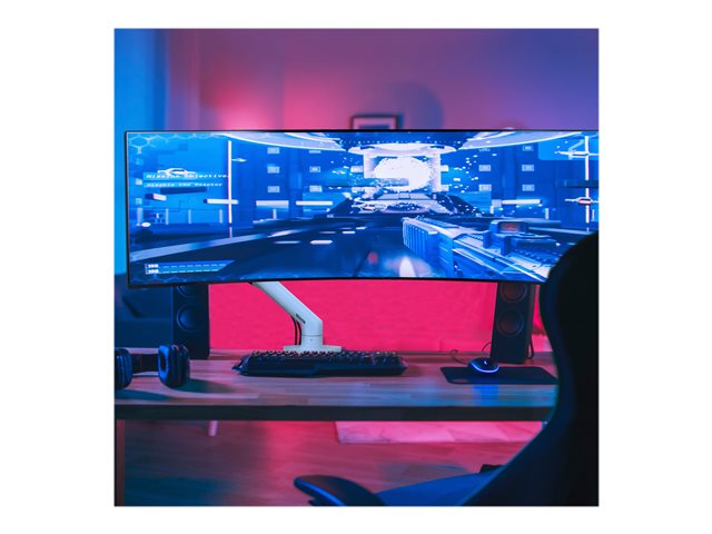 Ergotron HX - Mounting kit (articulating arm, desk clamp mount, extender arm, grommet mount, HD pivot) - Constant Force Technology - for LCD display/ curved LCD display - white - screen size: up to 49\"