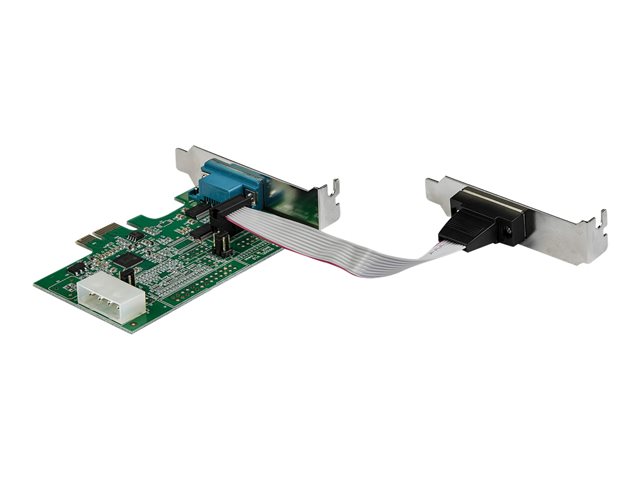 StarTech.com 2-port PCI Express RS232 Serial Adapter Card, PCIe RS232 Serial Host Controller Card, PCIe to Serial DB9 COM Ports, 16950 UART, Low Profile Expansion Card, Windows/macOS/Linux - Full/Low-Profile (PEX2S953LP) - Serial adapter - PCIe low profile - RS-232 x 2