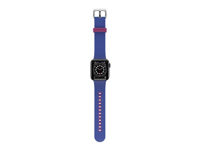 OtterBox - Wrist pack for smart watch - antimicrobial - silver-infused silicone, stainless steel - blueberry tarte - for Apple Watch SE, Series 3, Series 4, Series 5, Series 6, Series 7