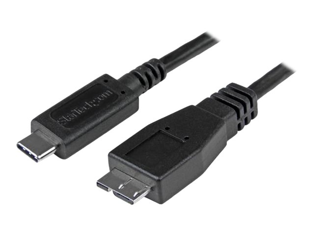 StarTech.com USB C to Micro USB Cable - 3 ft / 1m - USB 3.1 - 10Gbps - Micro USB Cord - USB Type C to Micro USB Cable (USB31CUB1M) - USB cable - 24 pin USB-C (M) to Micro-USB Type B (M) - USB 3.1 - 1 m - black - for P/N: HB31C2A2CB, PEXUSB311AC3, PEXUSB312A1C1H, PEXUSB312A2C2V, PEXUSB312C3, PEXUSB321C