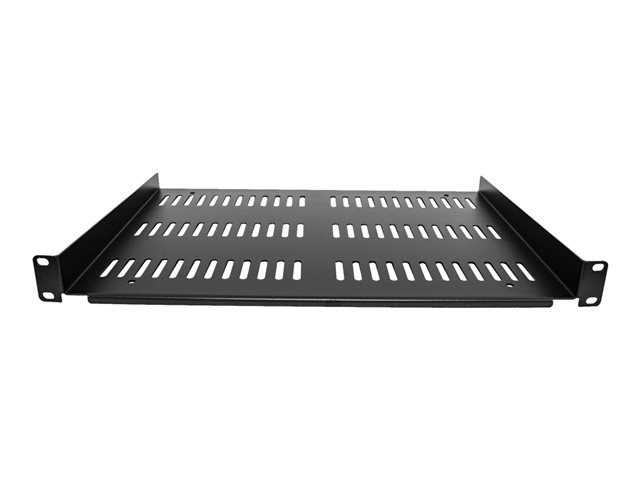 StarTech.com 1U Vented Server Rack Cabinet Shelf, 12in Deep Fixed Cantilever Tray, Rackmount Shelf for 19\" AV/Data/Network Equipment Enclosure w/ Cage Nuts & Screws, 55lbs Weight Capacity - 1U Network Rack Shelf - Rack shelf - black - 1U - 19\"