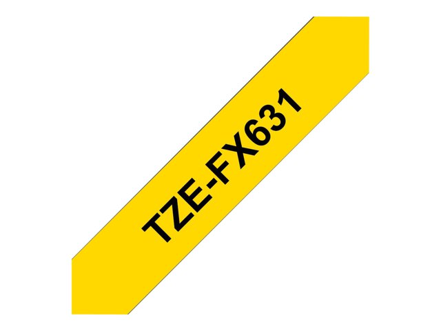 Brother TZe-FX631 - Black on yellow - Roll (1.2 cm x 8 m) 1 cassette(s) flexible ID tape - for Brother PT-D210, D600, H110, P-Touch PT-1005, D410, D450, D460, D610, E310, E550, H110