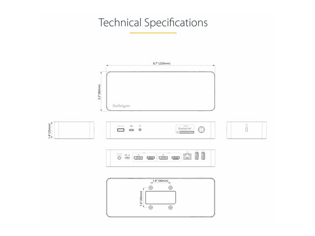 StarTech.com USB-C & USB-A Dock, Hybrid Universal Laptop Docking Station with 100W Power Delivery, Dual Monitor 4K 60Hz HDMI & DisplayPort, 4x USB 3.1 Gen 1 Hub, Gigabit Ethernet (GbE) - Hybrid USB Type-C Dock (DK30C2DPEPUE) - Docking station - USB-C - 2 x HDMI, 2 x DP - 1GbE - 170 Watt