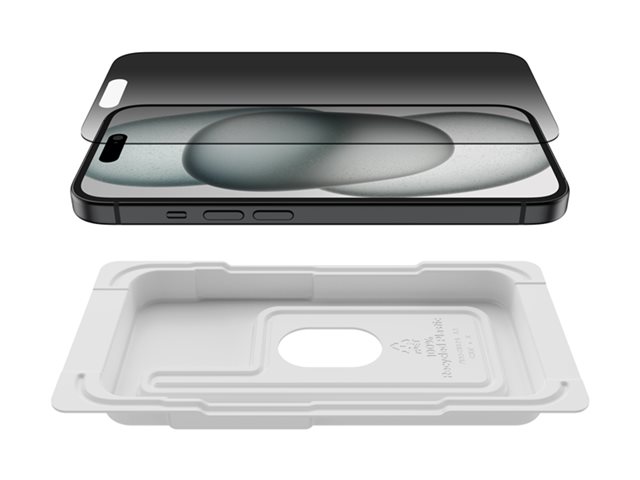 BELKIN ScreenForce Pro TemperedGlass Privacy AM Screen Protection for iPhone 15/14 Pro