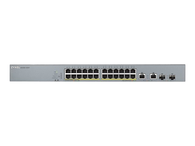 Zyxel GS1350-26HP - Switch - smart - 24 x 10/100/1000 (PoE+) + 2 x combo Gigabit SFP (uplink) - desktop, rack-mountable - PoE+ (375 W)