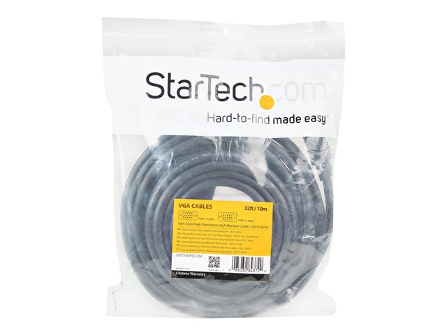 StarTech.com 10m Coax High Resolution Monitor VGA Cable HD15 M/M - VGA cable - HD-15 (VGA) (M) to HD-15 (VGA) (M) - 10 m - molded - black