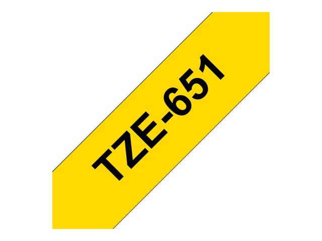 Brother TZe-651 - Self-adhesive - black on yellow - Roll (2.4 cm x 8 m) 1 cassette(s) laminated tape - for P-Touch PT-1400, 1600, 1650, 2400, 2430, 2600, 2610, 2700, 2710, 3600, 550, 9600, P900