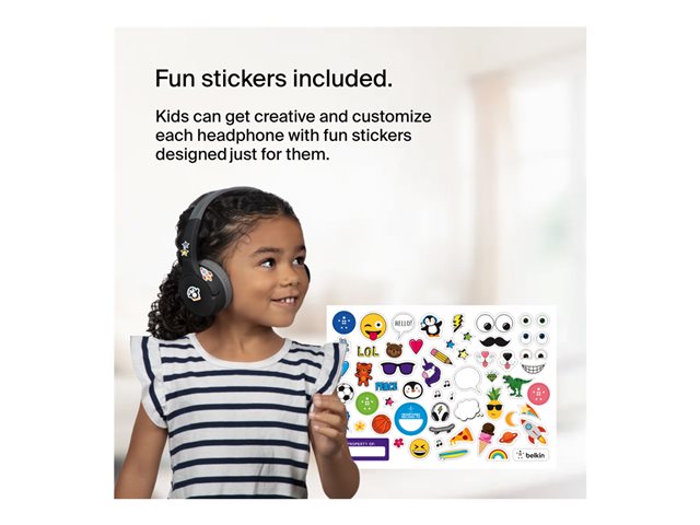 Belkin SoundForm Mini - Headphones with mic - on-ear - Bluetooth - wireless, wired - 3.5 mm jack - black