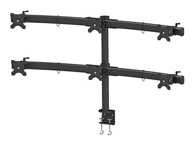 Neomounts FPMA-D700D6 - Mounting kit - full-motion - for 6 LCD displays - black - screen size: 19\"-27\" - clamp mountable, desk-mountable