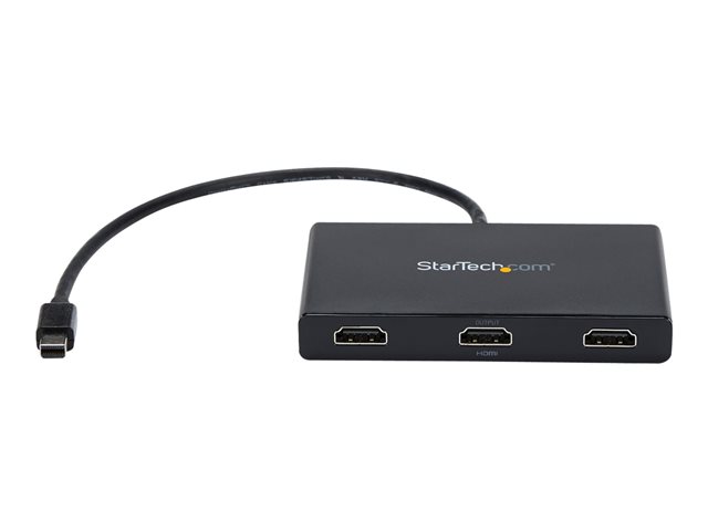 StarTech.com 3 Port Mini DisplayPort MST Hub - 4K 30Hz - Mini DP to HDMI Video Splitter for Multiple Monitors - mDP to HDMI (MSTMDP123HD) - Video/audio splitter - 3 x HDMI - desktop - AC 100/240 V