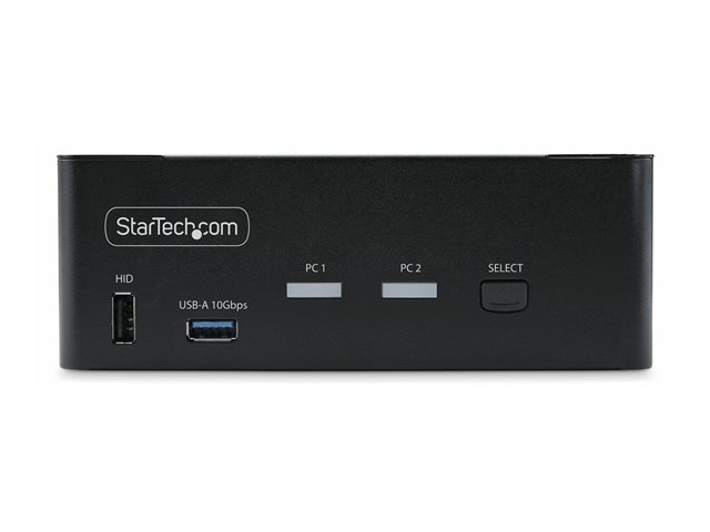 StarTech.com 2-Port Dual-Monitor DisplayPort KVM Switch, 8K 60Hz / 4K 144Hz, DP 1.4, 2x USB 10Gbps Ports, 4x USB HID Ports, Hotkey Switching, TAA Compliant - KVM / audio / USB switch - 2 x KVM / audio / USB - 1 local user - desktop - TAA Compliant