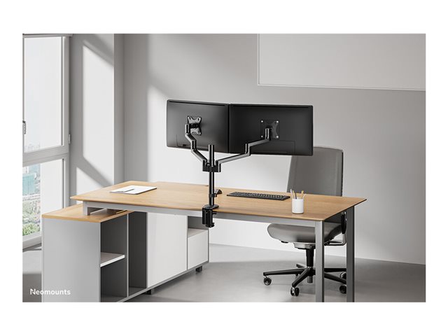 Neomounts DS60-425BL2 - Mounting kit (articulating arm) - full-motion - for 2 monitors - steel - black - screen size: 17\"-27\" - desk-mountable