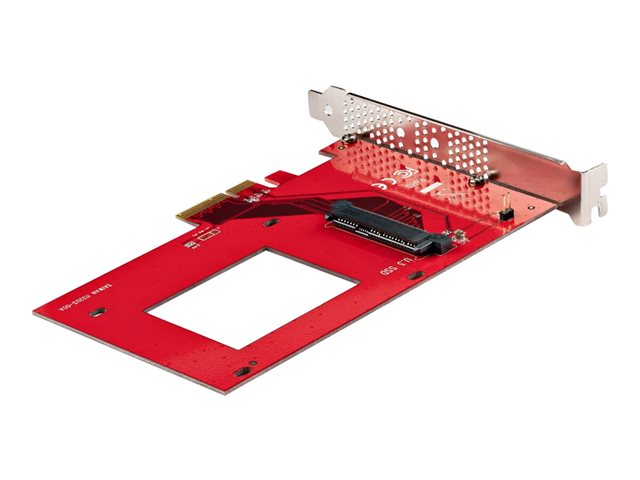StarTech.com U.3 to PCIe Adapter Card, PCIe 4.0 x4 Adapter For 2.5\" U.3 NVMe SSDs, SFF-TA-1001 PCI Express Add-in Card for Desktops/Servers, TAA Compliant - OS Independent (PEX4SFF8639U3) - Interface adapter - 2.5\" - U.3 NVMe - PCIe 4.0 x4 - red - TA