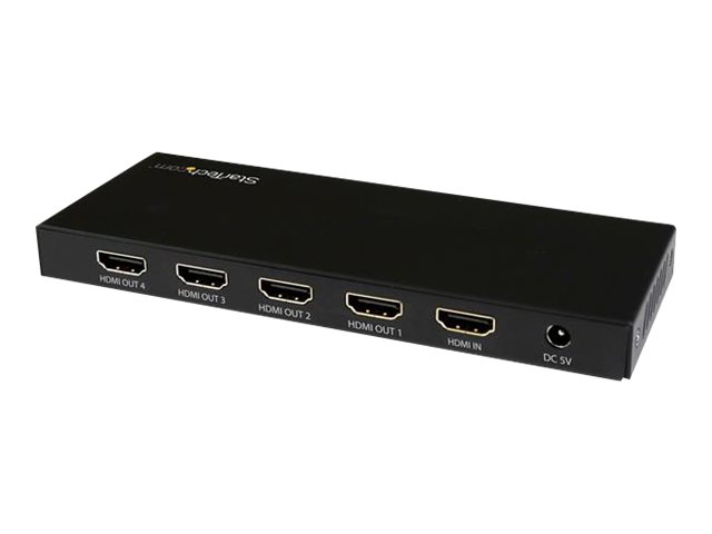 StarTech.com HDMI Splitter - 4-Port - 4K 60Hz - HDMI Splitter 1 In 4 Out - 4 Way HDMI Splitter - HDMI Port Splitter (ST124HD202) - Video/audio splitter - 4 x HDMI - desktop