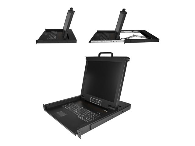 StarTech.com Rackmount KVM Console, Single Port VGA KVM with 17\" LCD Monitor for Server Rack, Fully Featured Universal 1U LCD KVM Drawer with Cables & Hardware, USB Support, 50,000 MTBF - LCD KVM Concole Drawer (RKCONS1701) - KVM console with KVM switch - 1 ports - USB - 17\" - rack-mountable - 1280 x 1024 @ 60 Hz - 250 cd/m² - 1000:1 - 5 ms - VGA - black - 1U