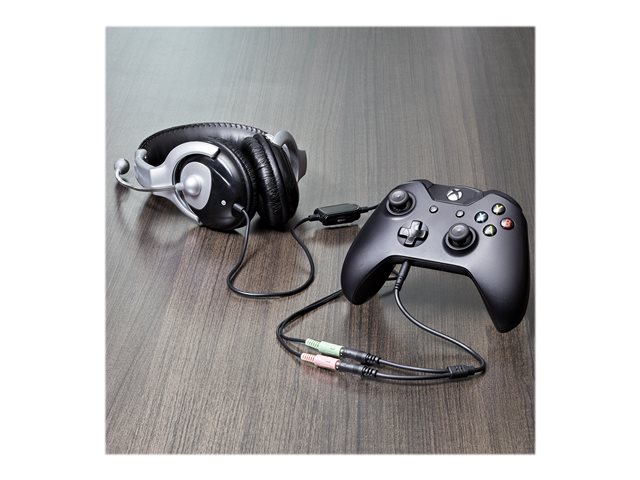 StarTech.com 4 Position to 2x 3 Position 3.5mm Headset Splitter Adapter - Headset splitter - 4-pole mini jack male to mini jack female - 20 cm - black - for P/N: DK30A2DH, DK30CHDDPPD, DK30CHDPPDUE, MST30C2HDPPD, USB3SMDOCK4K, USB3VDOCKD
