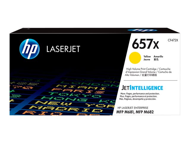 HP 657X - High Yield - yellow - original - LaserJet - toner cartridge (CF472X) - for Color LaserJet Enterprise MFP M681, LaserJet Enterprise Flow MFP M681, MFP M682