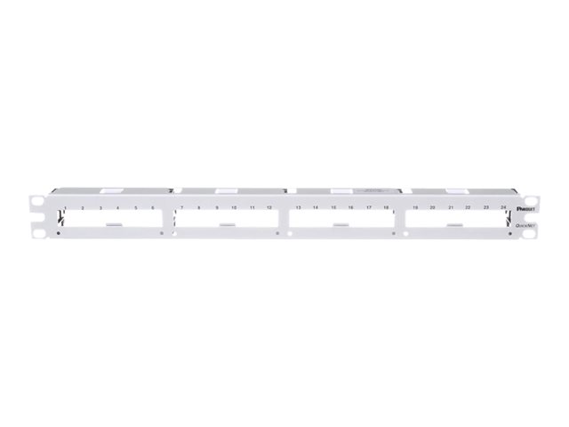 QN Patch Panel, Flat, 24 Port, 1RU, Whit