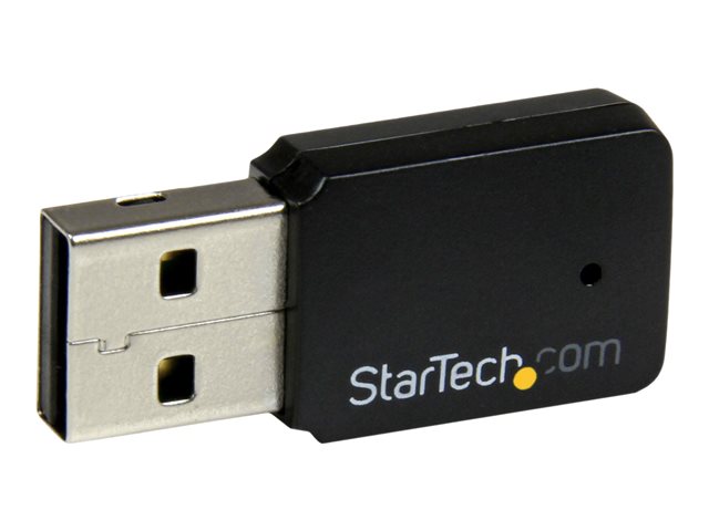 StarTech.com USB 2.0 AC600 Mini Dual Band Wireless-AC Network Adapter - 1T1R 802.11ac WiFi Adapter - 2.4GHz / 5GHz USB Wireless (USB433WACDB) - Network adapter - USB 2.0 - Wi-Fi 5 - black