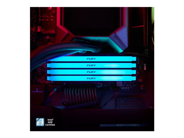 Kingston FURY Beast RGB - DDR4 - kit - 64 GB: 2 x 32 GB - DIMM 288-pin - 3200 MHz / PC4-25600 - CL16 - 1.35 V - unbuffered - non-ECC - black