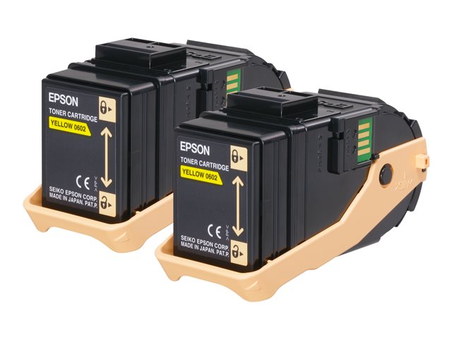 Epson Double Pack - 2-pack - yellow - original - toner cartridge - for Epson AL-C9500DN, AcuLaser C9300D2TN, C9300D3TNC, C9300DN, C9300DTN, C9300N, C9300TN