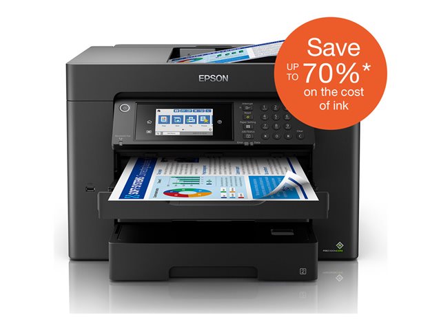 Epson WorkForce WF-7840DTWF - Multifunction printer - colour - ink-jet - A3 (297 x 420 mm) (original) - A3 (media) - up to 25 ppm (printing) - 550 sheets - 33.6 Kbps - USB 2.0, LAN, Wi-Fi(n), USB host