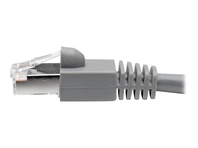 Cat6a 10G-Certified Snagless Shielded STP Ethernet Cable RJ45 M/M PoE Gray 7 ft. 2.13 m