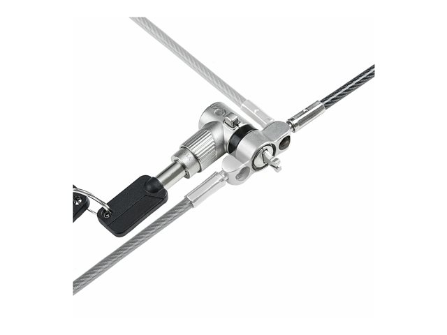 StarTech.com 3-in-1 Laptop Lock Compatible w/Noble Wedge/Nano/K-Slot - Security cable lock - black & silver - 2 m