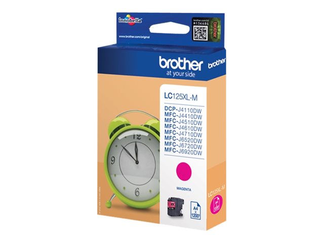 Brother LC125XLM - Super High Yield - magenta - original - ink cartridge - for Brother DCP-J4110, MFC-J4410, J4510, J4610, J4710, J6520, J6720, J6920