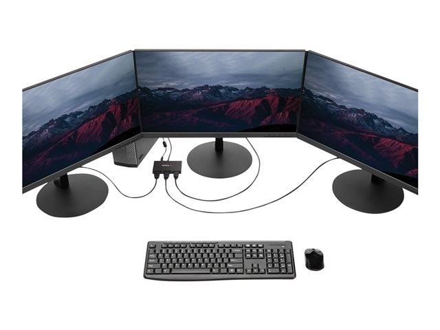 StarTech.com 3-Port Multi Monitor Adapter, DisplayPort 1.2 to HDMI MST Hub, Triple 1080p HDMI Monitor, Video Splitter for Extended Desktop Mode on Windows PCs Only, DP to 3x HDMI MST Hub - Multi Stream Transport (MSTDP123HD) - Video/audio splitter - 3 x HDMI - desktop - AC 100/240 V