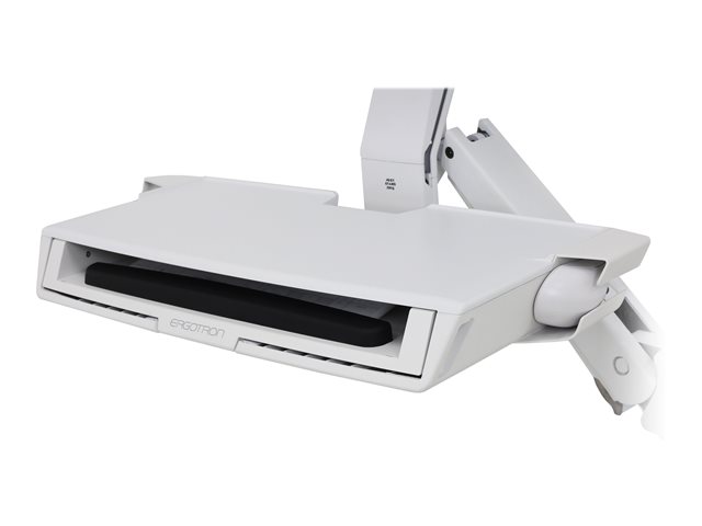 Ergotron StyleView - Mounting kit (mouse holder, wrist rest, barcode scanner holder, VESA adapter, wall mount bracket, keyboard tray, flat horizontal surface base, adjustable monitor arm, track mount bracket kit, slide-out mouse tray) - for LCD display / PC equipment - sit-stand combo arm with worksurface - aluminium, high-grade plastic - white - screen size: up to 24\" - wall-mountable