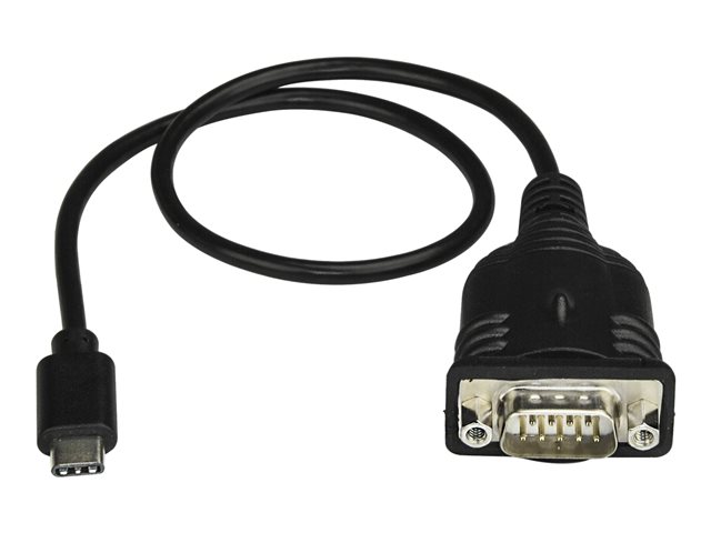 StarTech.com USB C to Serial Adapter Cable 16\" (40cm), USB Type C to RS232 (DB9) Converter Cable, USB-C Serial Cable for PLCs, Scanners, Receipt Printers, Male/Male, Windows/macOS/Linux - Up to 921.6 Kbps Baud - USB / serial cable - DB-9 (M) to 24 pin USB-C (M) - 40 cm - thumbscrews