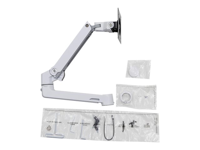Ergotron LX Extension and Collar Kit - Mounting component (articulating arm, installation hardware, cap cover, pole collar) - for Monitor - white with grey accents - pole mount - for P/N: 45-537-216