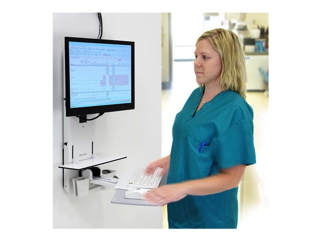 Ergotron StyleView Vertical Lift, Patient Room - Monitor / keyboard mouning kit (vertical) - sit-stand - wall mountable - up to 24\" - white