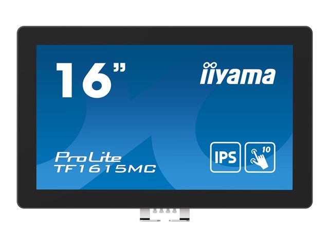 iiyama ProLite TF1615MC-B1 - LED monitor - 15.6\" - open frame - touchscreen - 1920 x 1080 Full HD (1080p) - IPS - 450 cd/m² - 1000:1 - 25 ms - HDMI, VGA, DisplayPort - black