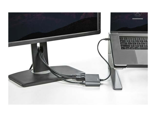 StarTech.com Thunderbolt 3 Mini Dock - Portable Dual Monitor w/ DP 4K 60Hz - 2X USB-A Hub (3.2/2.0), GbE - 28cm Cable - TB3 Multiport Adapter - Mac/Windows- Upgraded Version of TB3DKM2DP (TB3DKMDPL) - Docking station - Thunderbolt 3 - 2 x DP - 1GbE