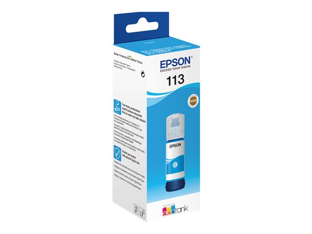 Epson EcoTank 113 - 70 ml - cyan - original - ink refill - for EcoTank ET-16150, 16650, 5150, 5170, 5800, 5850, 5880, EcoTank Pro ET-16680, 5150, 5170