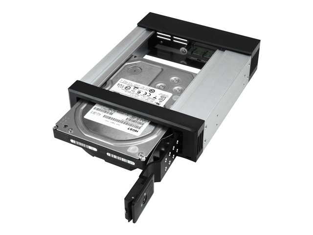StarTech.com 5.25\" to 3.5\" Trayless Hard Drive Hot Swap Bay - Removable Hard Drive Bay for 3.5\" SATA/SAS Drives - Aluminum (HSB1SATSASBA) - Storage bay adapter - 5.25\" to 3.5\" - for P/N: 25SATSAS35HD