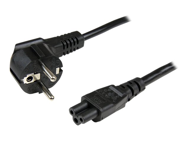 StarTech.com 2m (6ft) Laptop Power Cord, EU Schuko to C5, 2.5A 250V, 18AWG, Notebook / Laptop Replacement AC Cord, Printer/Power Brick Cord, Schuko CEE 7/7 to Clover Leaf IEC 60320 C5 - Laptop Charger Cable - Power cable - IEC 60320 C5 to power CEE 7/7 (M) - AC 250 V - 2 m - black