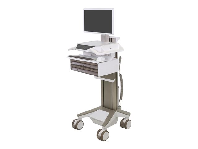 Ergotron CareFit Pro - Cart - Electric Lift - for LCD display / PC equipment - lockable - medical - white, warm grey - screen size: up to 27\" - 320 Wh - lithium iron phosphate - TAA Compliant