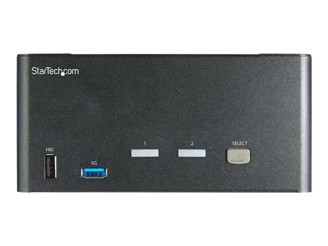 StarTech.com 2 Port Triple Monitor DisplayPort KVM Switch, 4K 60Hz UHD HDR, Desktop 4K DP 1.2 KVM with 2 Port USB 3.0 Hub (5Gbps) & 4x USB 2.0 HID Ports, Audio, Hotkey Switching, TAA - Keyboard/Video/Mouse Switch - KVM / audio switch - 2 x KVM / audio - desktop - TAA Compliant