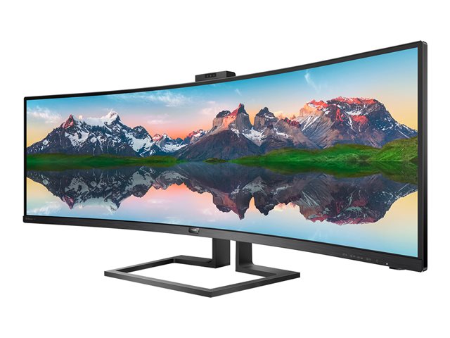 Philips Brilliance P-line 499P9H - LED monitor - curved - 49\" (48.8\" viewable) - 5120 x 1440 Dual Quad HD @ 60 Hz - VA - 450 cd/m² - 3000:1 - DisplayHDR 400 - 5 ms - 2xHDMI, DisplayPort, USB-C - speakers - textured black