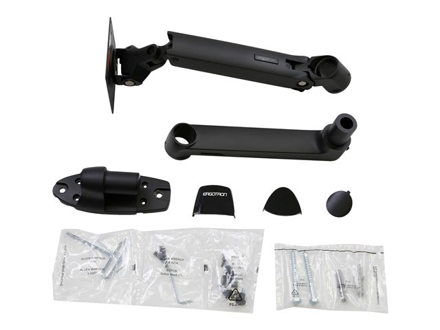 Ergotron LX - Mounting kit (articulating arm, extension adapter, wall mount base) - for LCD display - matte black - screen size: up to 34\" - wall-mountable